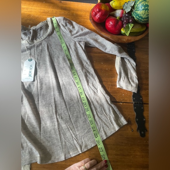 New NWT Mur Mur Tan Beige Tunic Top Shirt Blouse Size Large L - Picture 6 of 6